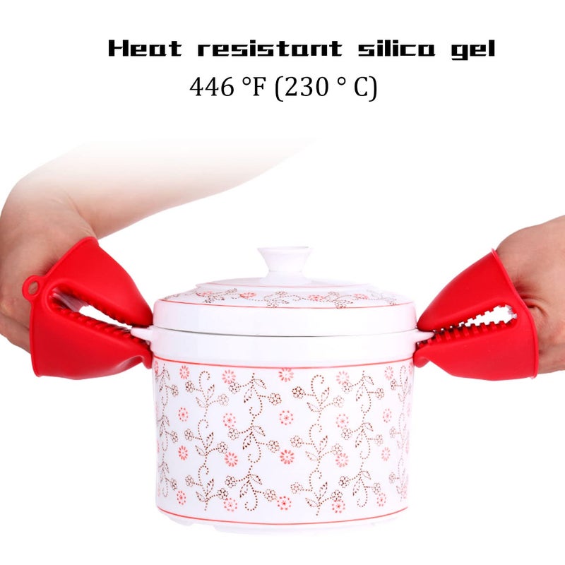 NEPAK 4 Pairs Silicone Cooking Pinch Grips Oven Mitts Potholder for Kitchen Cooking & Baking - Image 4